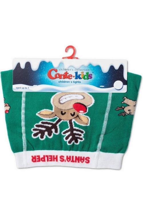 Колготки детские Conte-kids новогодние (589) 21С-31СП "Deer" с рисунками северного оленя Рудольфа