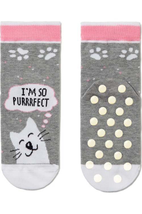 Носки детские Conte-kids Tip-top 7С-54СП (403) "Кот Purrrfect" антискользящие
