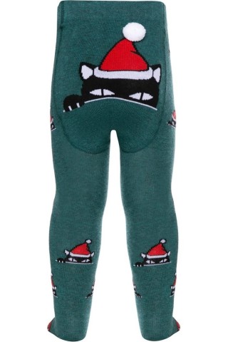 Колготки детские Conte-kids новогодние  (557)19С-96/1СП с помпоном «Xmas cat»