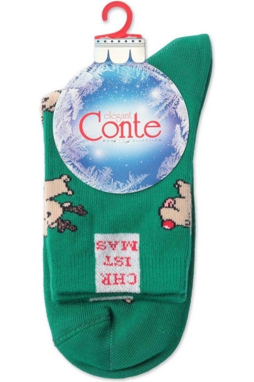 Носки женские Conte Новогодние (649)21с-73сп с люрексом «Rudolph»
