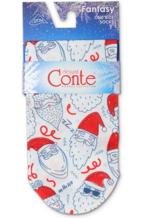 Носки женские Conte FANTASY 70 Новогодние (124) 17с-34сп с рисунком «Santa Claus»