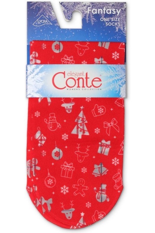 Носки женские Conte FANTASY 70 Новогодние (122) 17с-34сп с рисунком «Christmas»