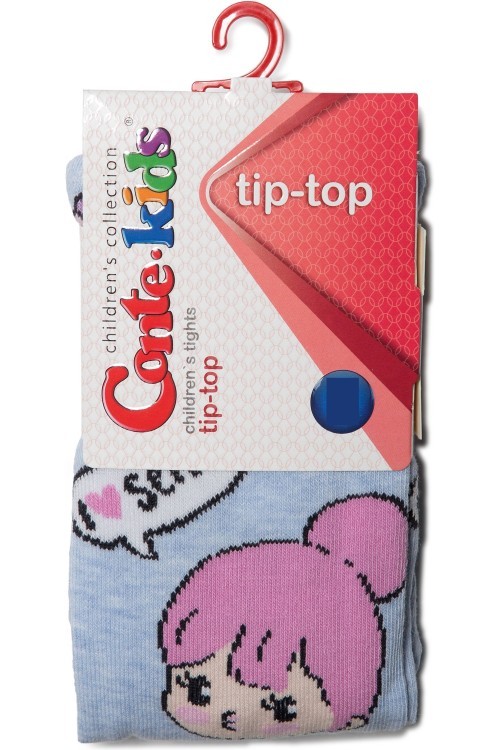 Колготки детские Conte-kids TIP-TOP (514) хлопковые с рисунком "I Love Selfie"