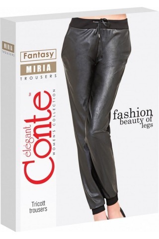 Брюки женские Conte Fantasy Miria вискозные с кожаной вставкой