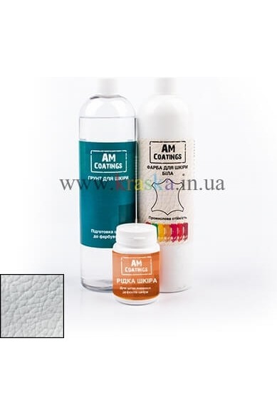 Набор для покраски и реставрации 1-2 кожаных сидений с серебряной краской AM Coatings